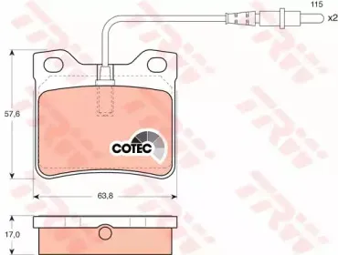 GDB985 TRW Комплект тормозных колодок, дисковый тормоз