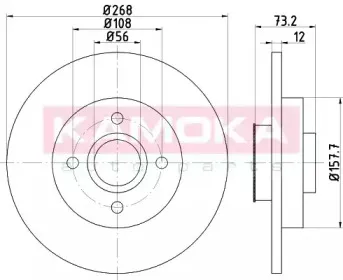 1031079 KAMOKA Тормозной диск