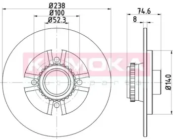 1031139 KAMOKA Тормозной диск