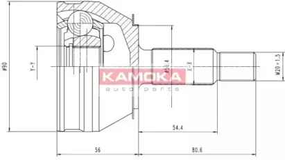 6190 KAMOKA Шарнирный комплект, приводной вал