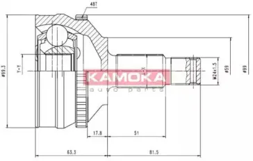 6576 KAMOKA Шарнирный комплект, приводной вал