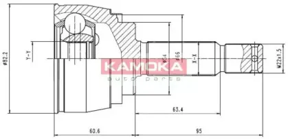 6620 KAMOKA Шарнирный комплект, приводной вал