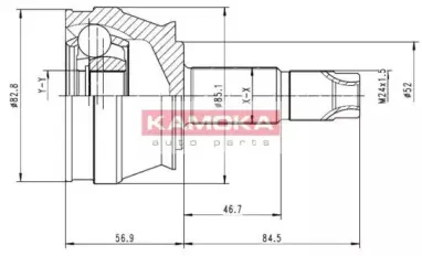 6684 KAMOKA Шарнирный комплект, приводной вал