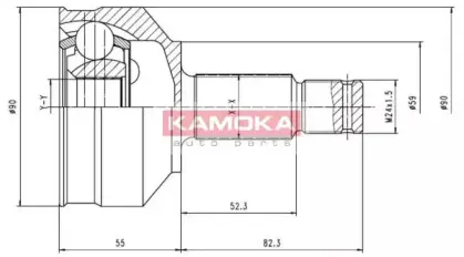 6696 KAMOKA Шарнирный комплект, приводной вал