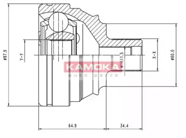 6738 KAMOKA Шарнирный комплект, приводной вал