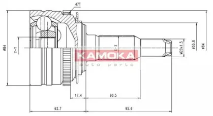 6747 KAMOKA Шарнирный комплект, приводной вал