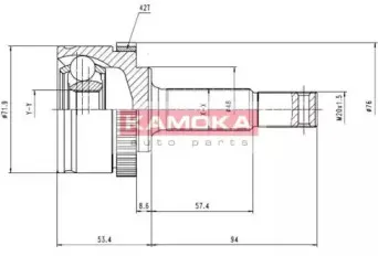 6783 KAMOKA Шарнирный комплект, приводной вал