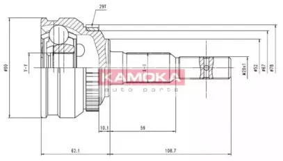 6956 KAMOKA Шарнирный комплект, приводной вал