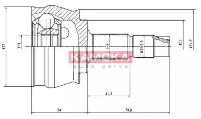 6964 KAMOKA Шарнирный комплект, приводной вал