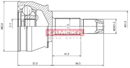 6980 KAMOKA Шарнирный комплект, приводной вал