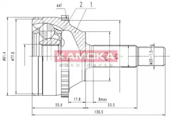6986 KAMOKA Шарнирный комплект, приводной вал