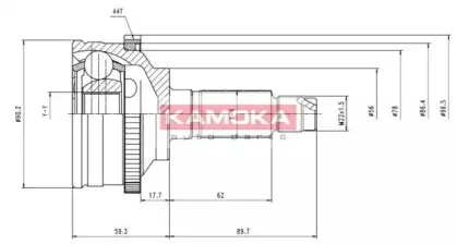 6992 KAMOKA Шарнирный комплект, приводной вал
