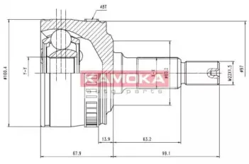 7046 KAMOKA Шарнирный комплект, приводной вал