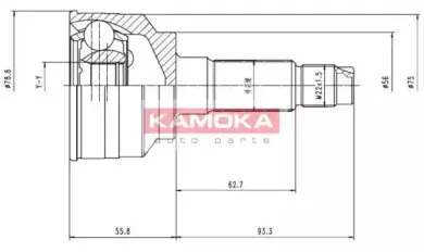 7068 KAMOKA Шарнирный комплект, приводной вал