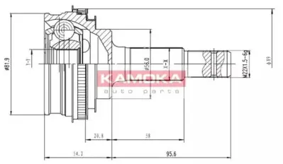 7108 KAMOKA Шарнирный комплект, приводной вал