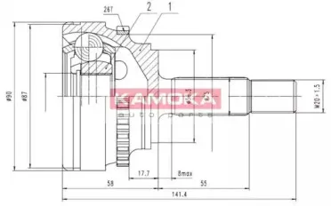 7182 KAMOKA Шарнирный комплект, приводной вал