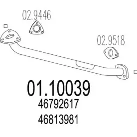 01.10039 MTS Труба выхлопного газа