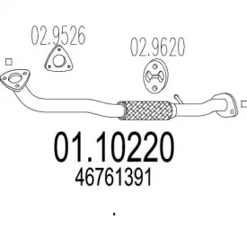 01.10220 MTS Труба выхлопного газа