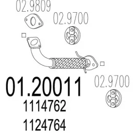 01.20011 MTS Труба выхлопного газа