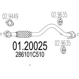 01.20025 MTS Труба выхлопного газа