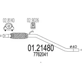 01.21480 MTS Труба выхлопного газа