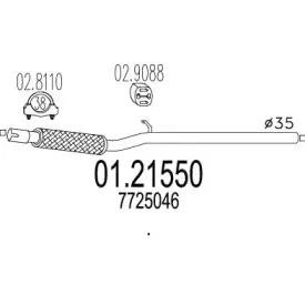 01.21550 MTS Труба выхлопного газа