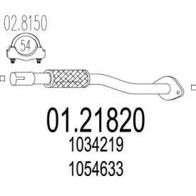 01.21820 MTS Труба выхлопного газа