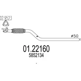 01.22160 MTS Труба выхлопного газа