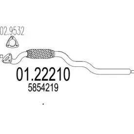 01.22210 MTS Труба выхлопного газа