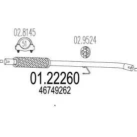 01.22260 MTS Труба выхлопного газа
