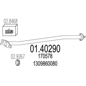 01.40290 MTS Труба выхлопного газа