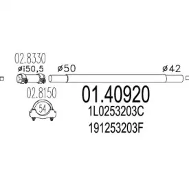 01.40920 MTS Труба выхлопного газа