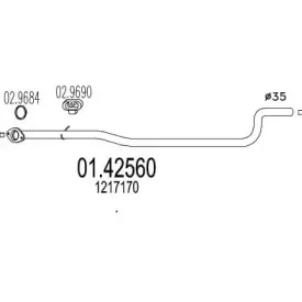01.42560 MTS Труба выхлопного газа