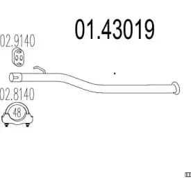 01.43019 MTS Труба выхлопного газа