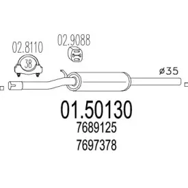01.50130 MTS Средний глушитель выхлопных газов