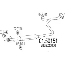 01.50151 MTS Средний глушитель выхлопных газов