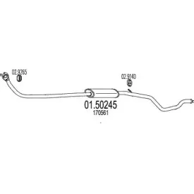 01.50245 MTS Средний глушитель выхлопных газов