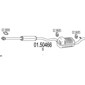 01.50466 MTS Средний глушитель выхлопных газов