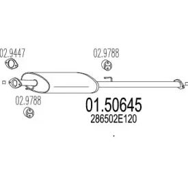 01.50645 MTS Средний глушитель выхлопных газов