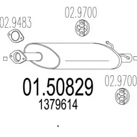 01.50829 MTS Средний глушитель выхлопных газов