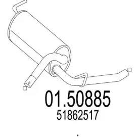 01.50885 MTS Средний глушитель выхлопных газов