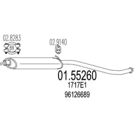 01.55260 MTS Средний глушитель выхлопных газов