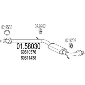 01.58030 MTS Средний глушитель выхлопных газов