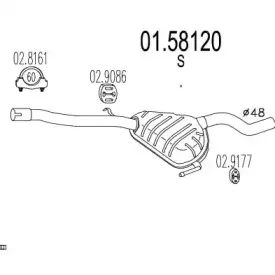 01.58120 MTS Средний глушитель выхлопных газов