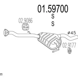 01.59700 MTS Средний глушитель выхлопных газов
