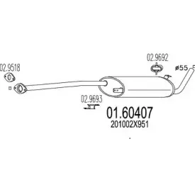01.60407 MTS Глушитель выхлопных газов конечный