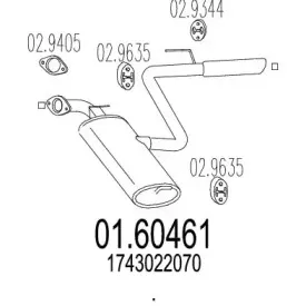 01.60461 MTS Глушитель выхлопных газов конечный