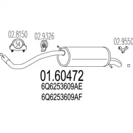 01.60472 MTS Глушитель выхлопных газов конечный