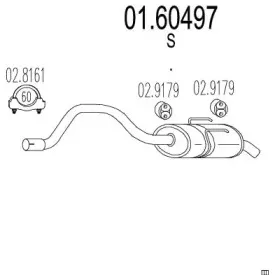 01.60497 MTS Глушитель выхлопных газов конечный