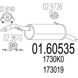 01.60535 MTS Глушитель выхлопных газов конечный